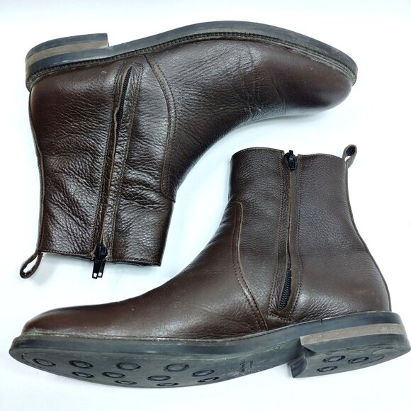 To Boot New York Adam Derrick Chelsea Boots Men US 8 Brown Leather Zipper Italy - Picture 5 of 9